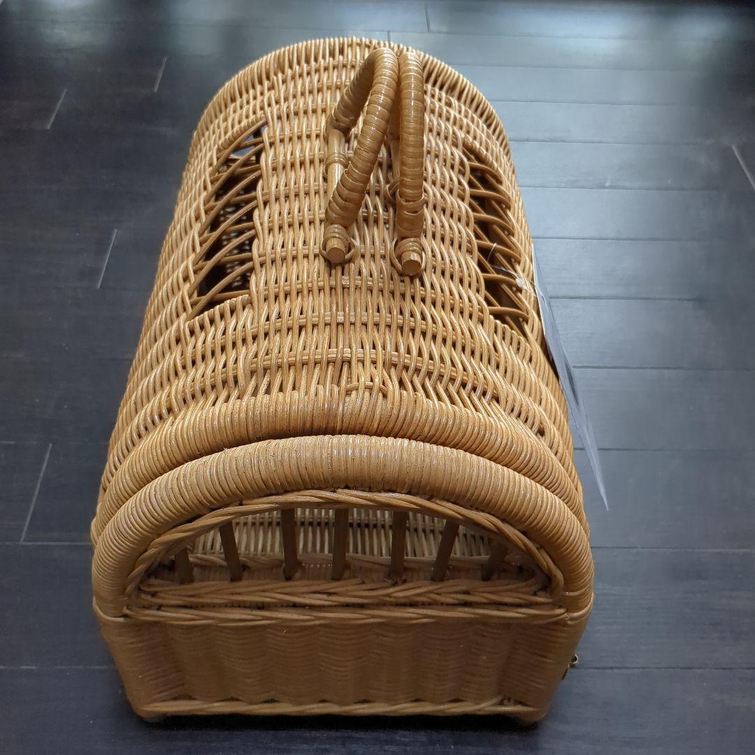 籐製ペットキャリーバスケット