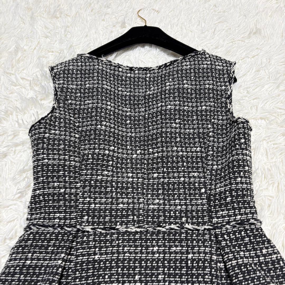 【美品】Rene TISSUEツイードワンピース Aライン フレア 38