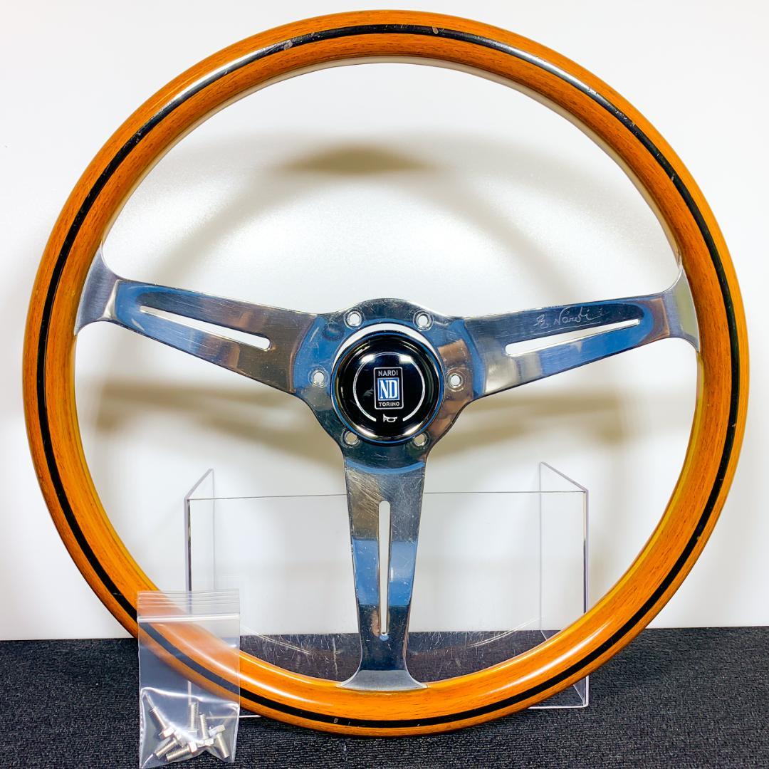 ナルディ クラシック ウッド 36.5φ 本物ホーンボタン＆ネジ付 良品