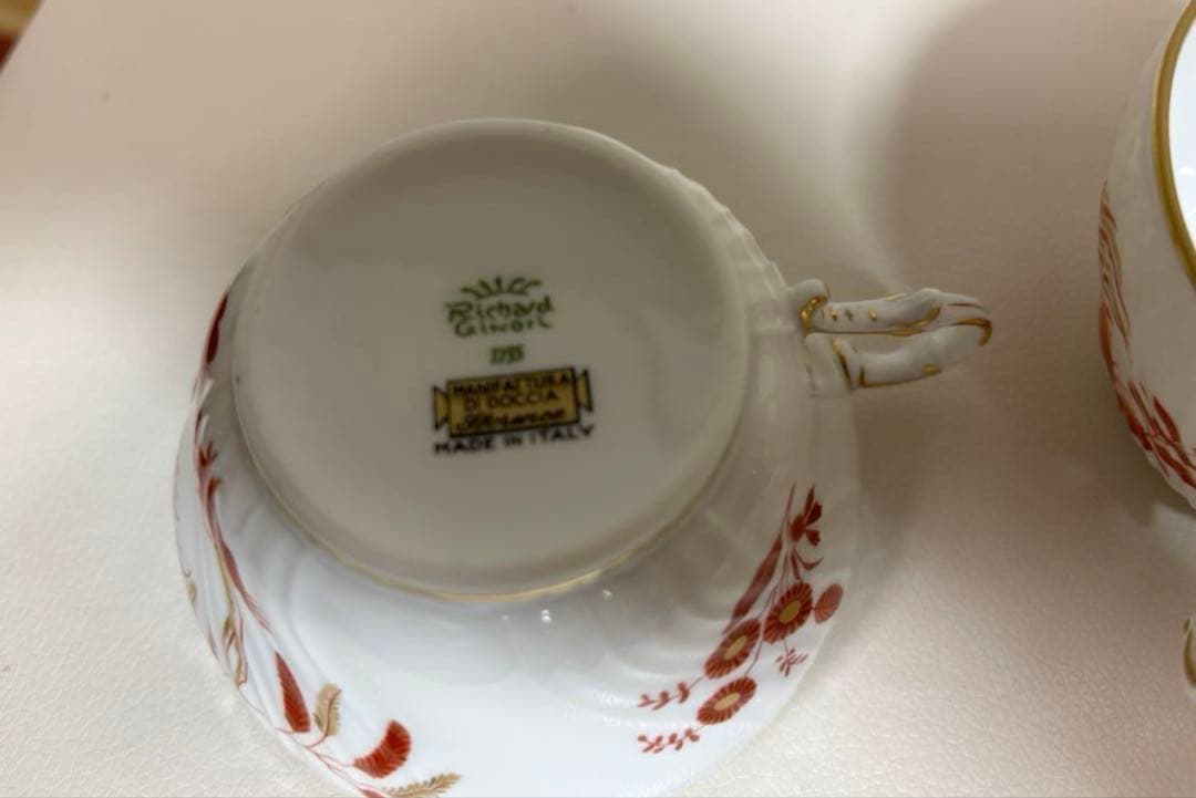 未使用近極美品　リチャードジノリ レット コック カップ&ソーサー