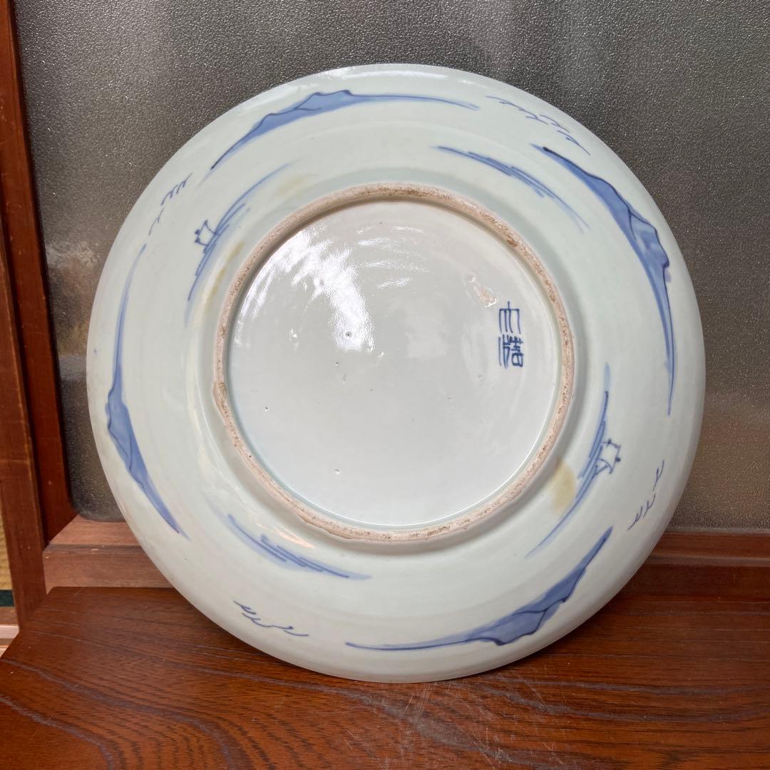 古伊万里染付風景図大皿