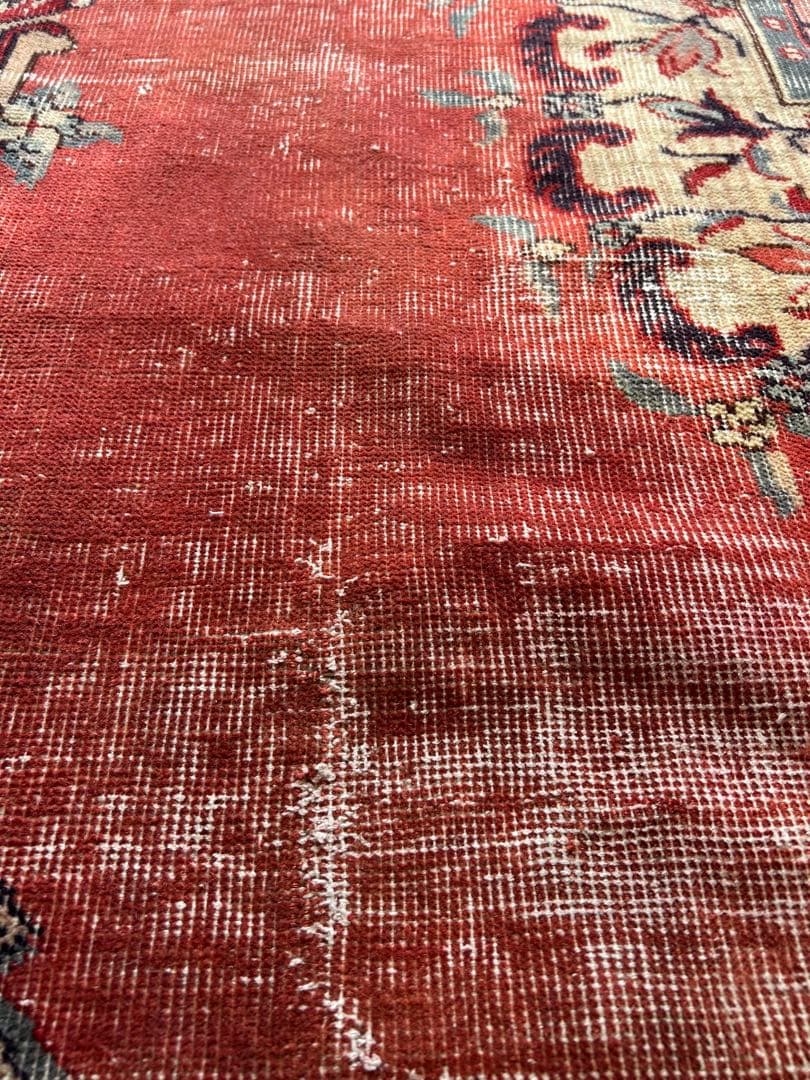 265×88 シャービー茜色 ハーフメダリオン ヴィンテージ トルコラグ