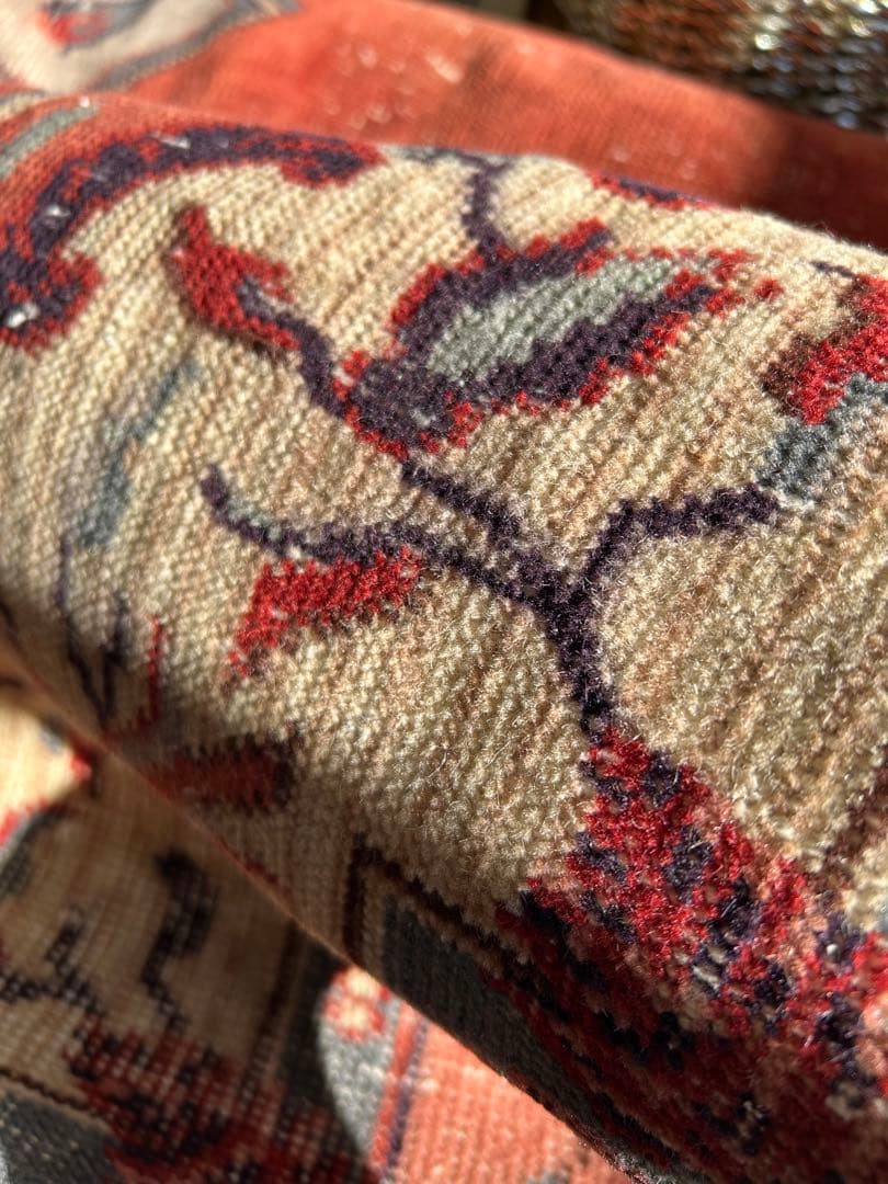 265×88 シャービー茜色 ハーフメダリオン ヴィンテージ トルコラグ