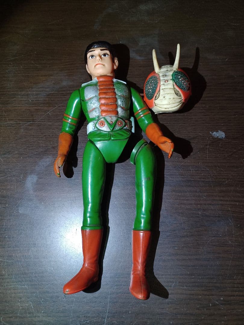 (昭和購入物)仮面ライダーV3　旧バンダイ　面取れ　ソフビ