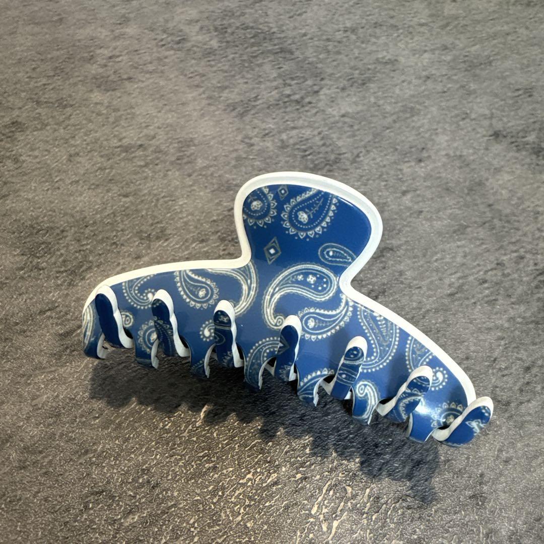 美品　アレクサンドルドゥパリ　ペイズリー　デニム　クリック　ヘアーアクセサリー