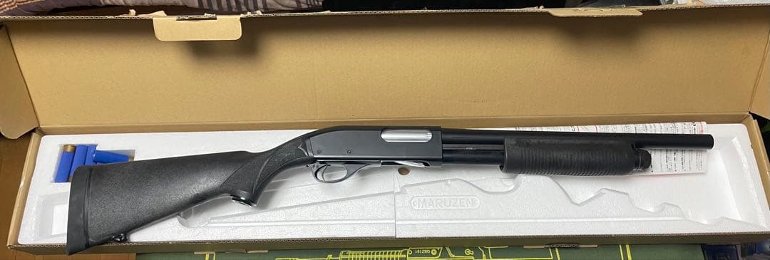 マルゼン M870 ブラック ガスショットガン 装弾ホルダー付き／動作確認済