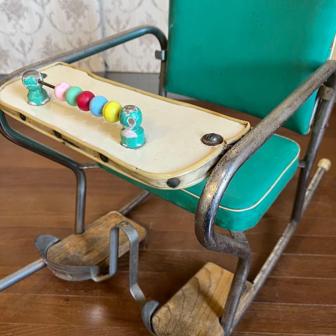 【アンティーク】昭和レトロ ロッキングベビーチェア 赤ちゃん椅子 遊具付き