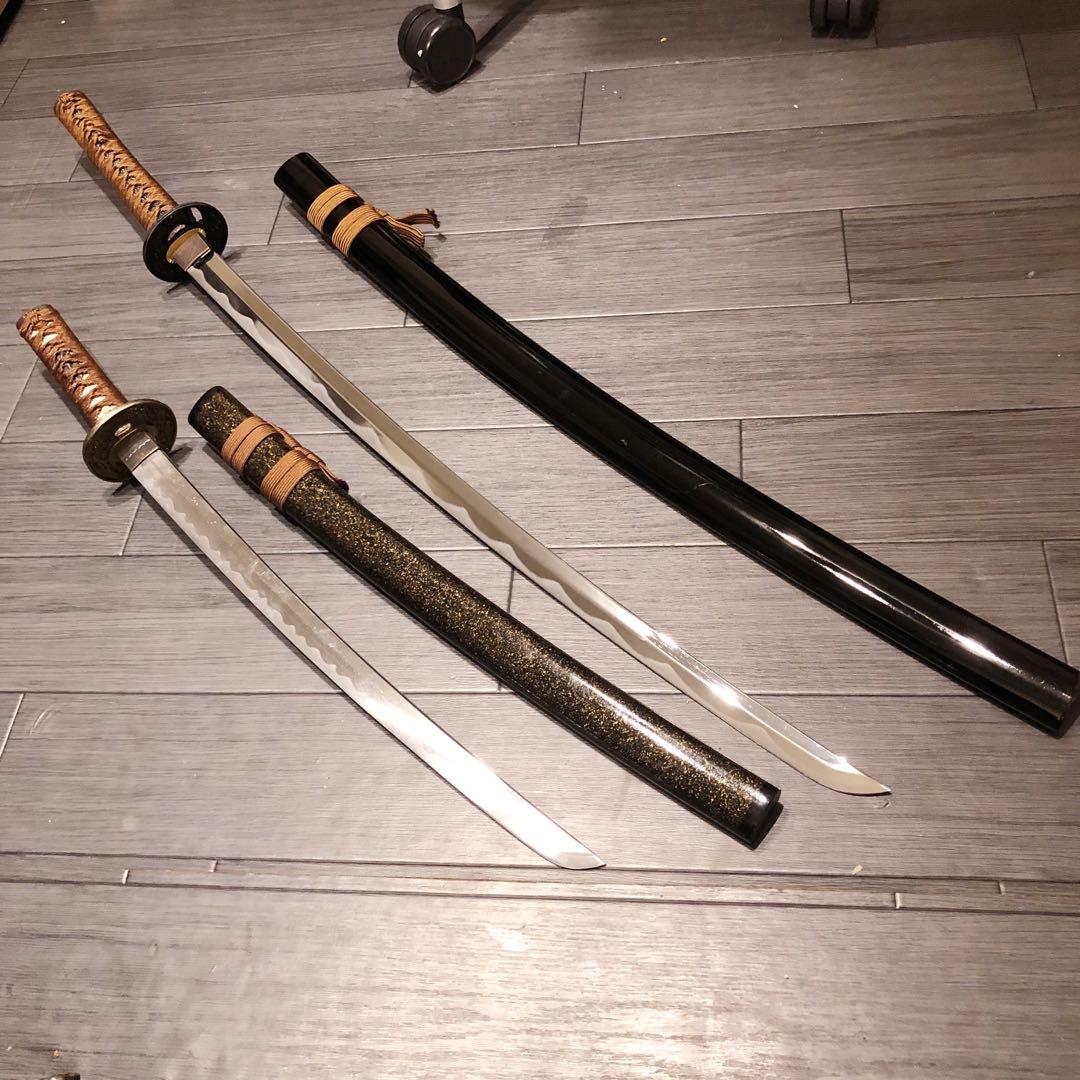 高級模造刀　居合刀　 美術刀剣　太刀　脇差　大小セット　2本セット　拵え