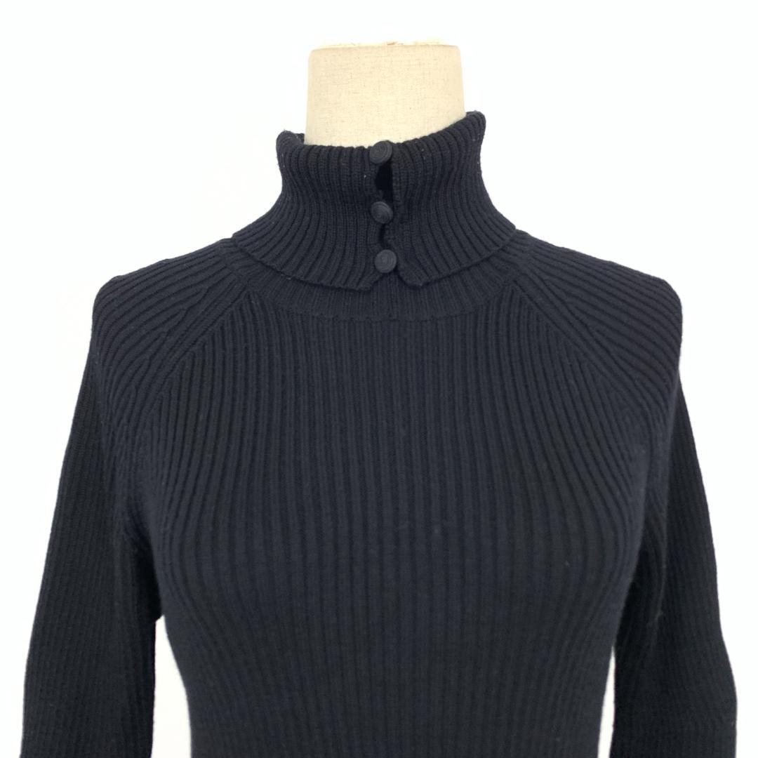 LA8813 カールラガーフェルド ニットワンピース 黒 ウール S-M程度