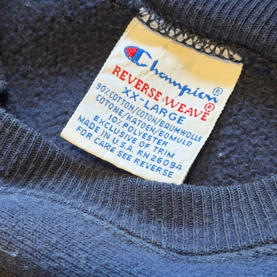 90s USA製 champion リバースウィーブ 刺繍トリコタグ ネイビー