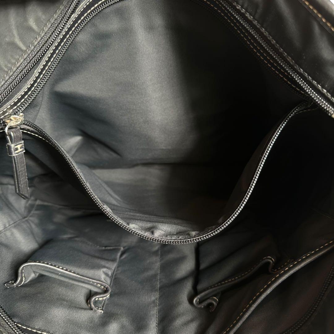 大容量　コーチ　2way ビジネスバッグ　ナイロン　レザー　ブラック