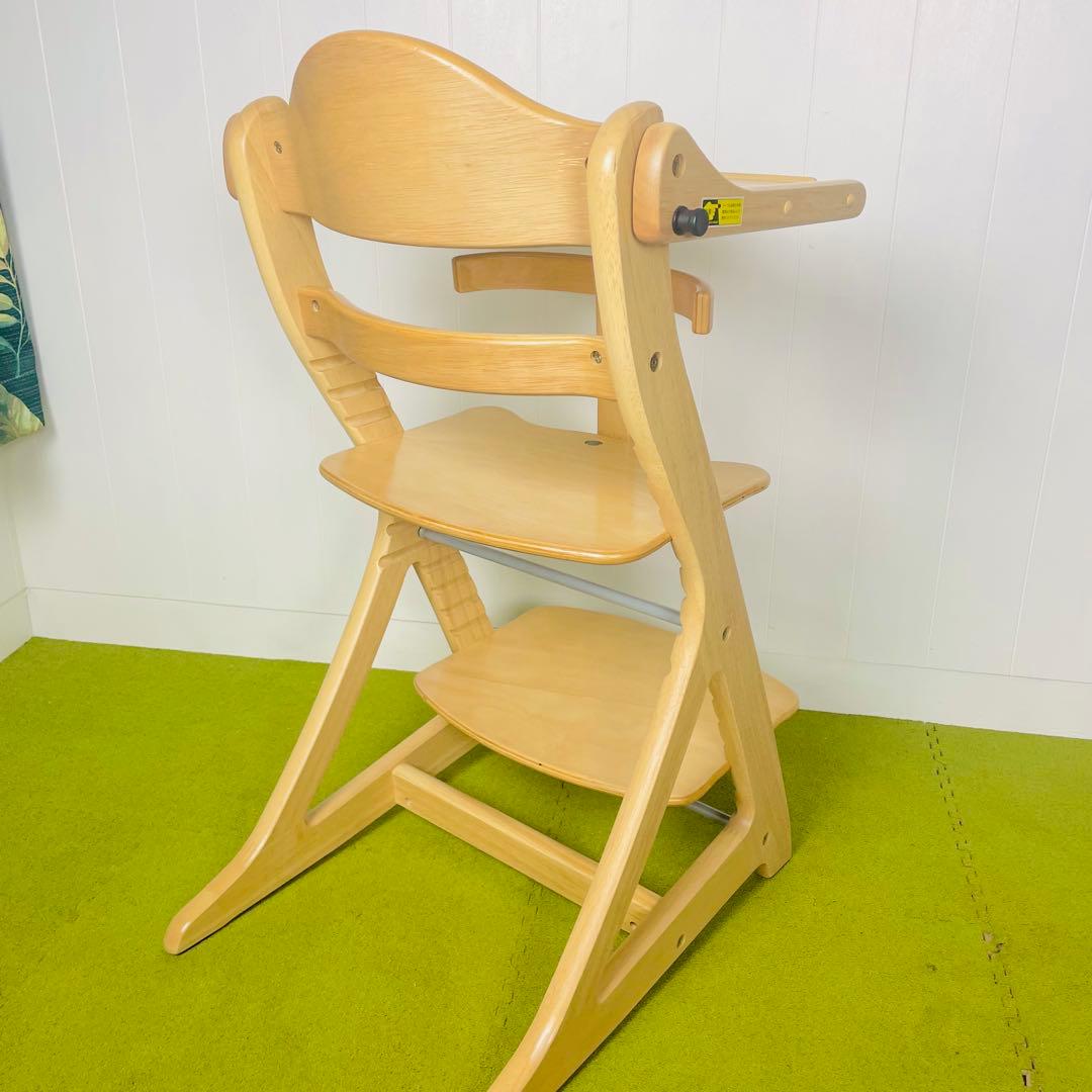【美品】大和屋 すくすくチェアスリムプラス　テーブル付き　ガード付き ナチュラル