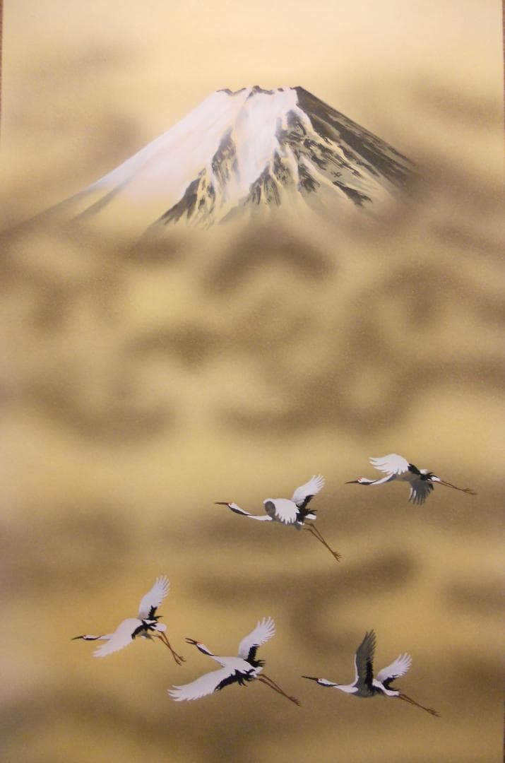 掛け軸 小川香月 富嶽群翔 絹本 希少 軸装 茶道具 掛軸 美品 です。