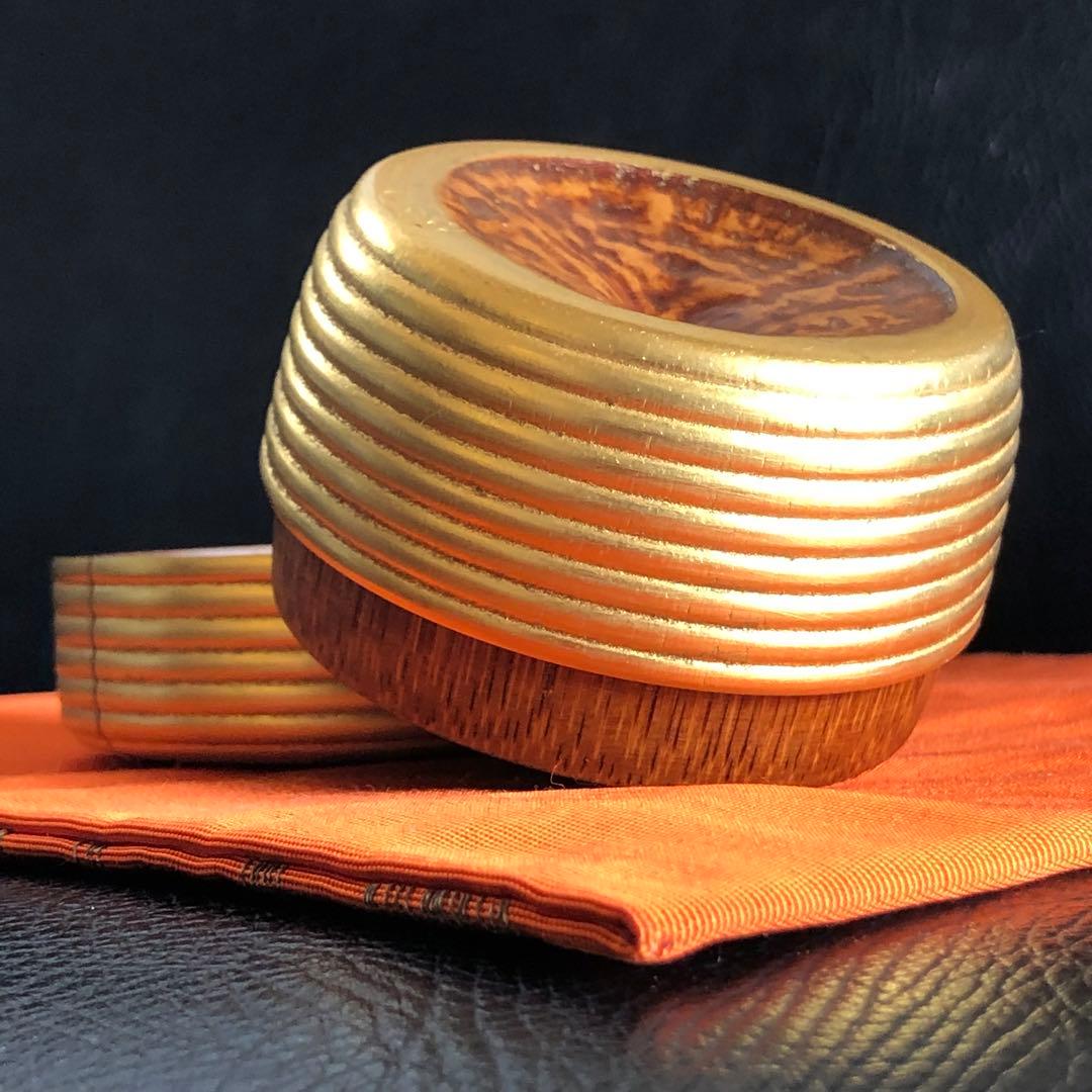 茶道具　茶入れ　棗　小崎清人作　外金　茶器　共箱付き　銘有