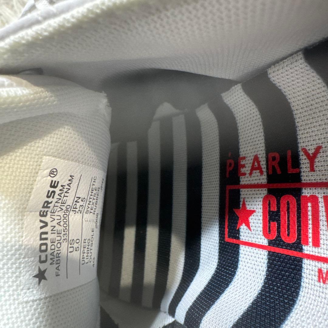 パーリーゲイツ コンバース オールスター ホワイト レザー コラボ 23.5