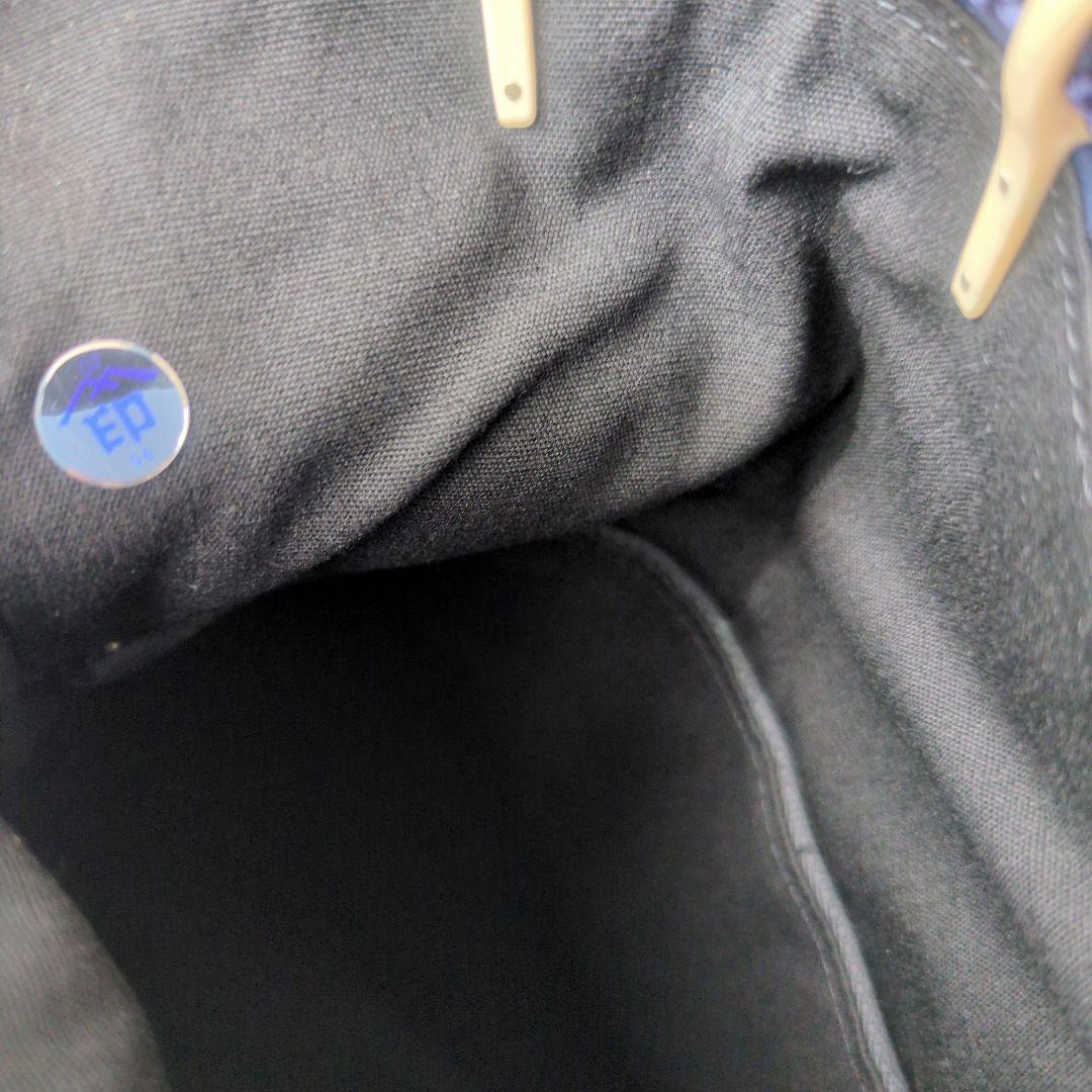 新品未使用 箱入り 印伝 　甲州印伝 印傳屋 　合切袋（大）　巾着　とんぼ　紺