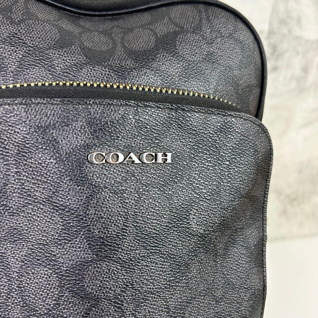 【良品】COACH コーチ ボディバッグ イーサンパック ブラック シグネチャ