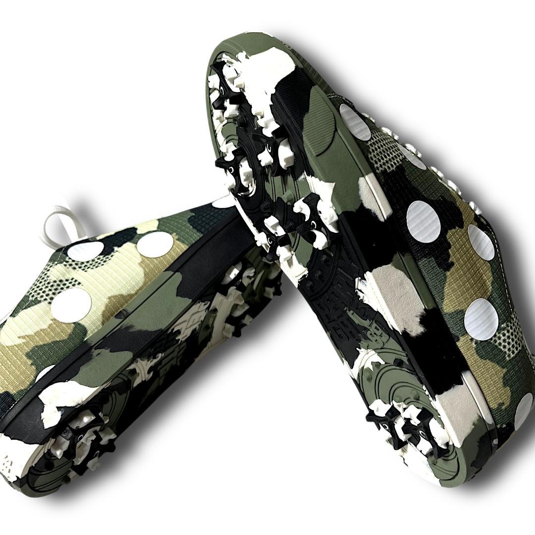 23cm パーリーゲイツ CAMO×ロゴ スパイク ゴルフシューズ