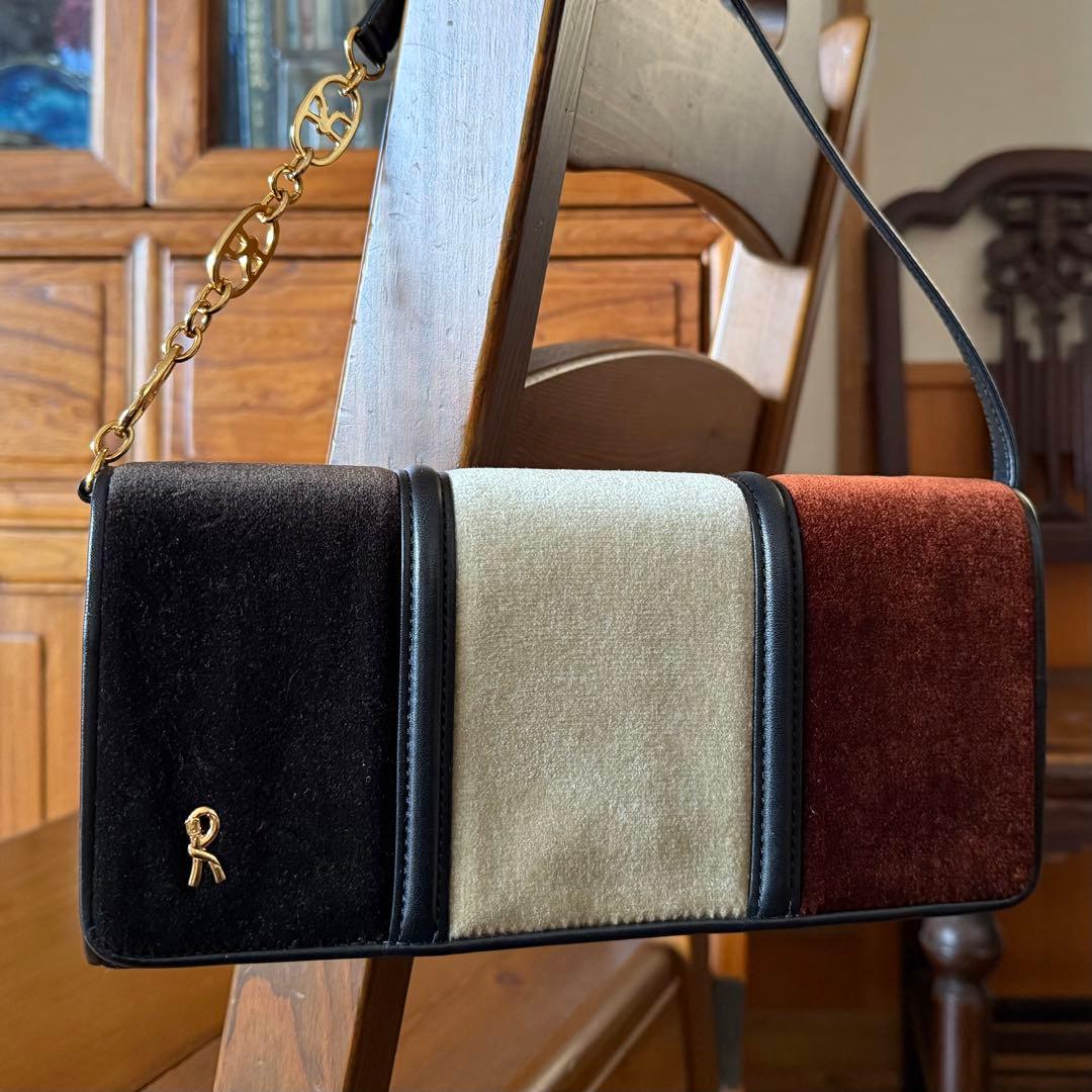 ヴィンテージロベリタディカメリーノハンドバッグ　パーティバッグ　牛革別珍　綺麗目