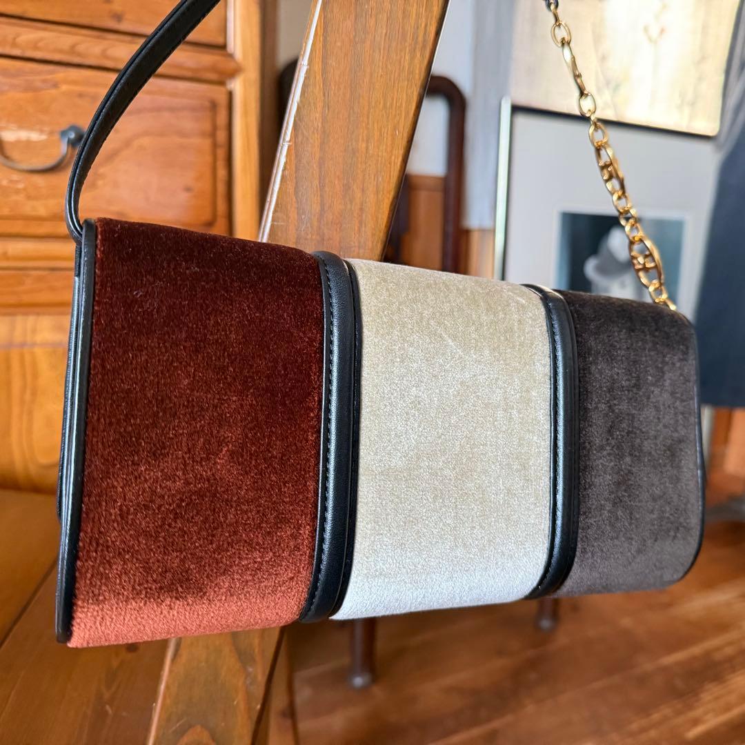 ヴィンテージロベリタディカメリーノハンドバッグ　パーティバッグ　牛革別珍　綺麗目