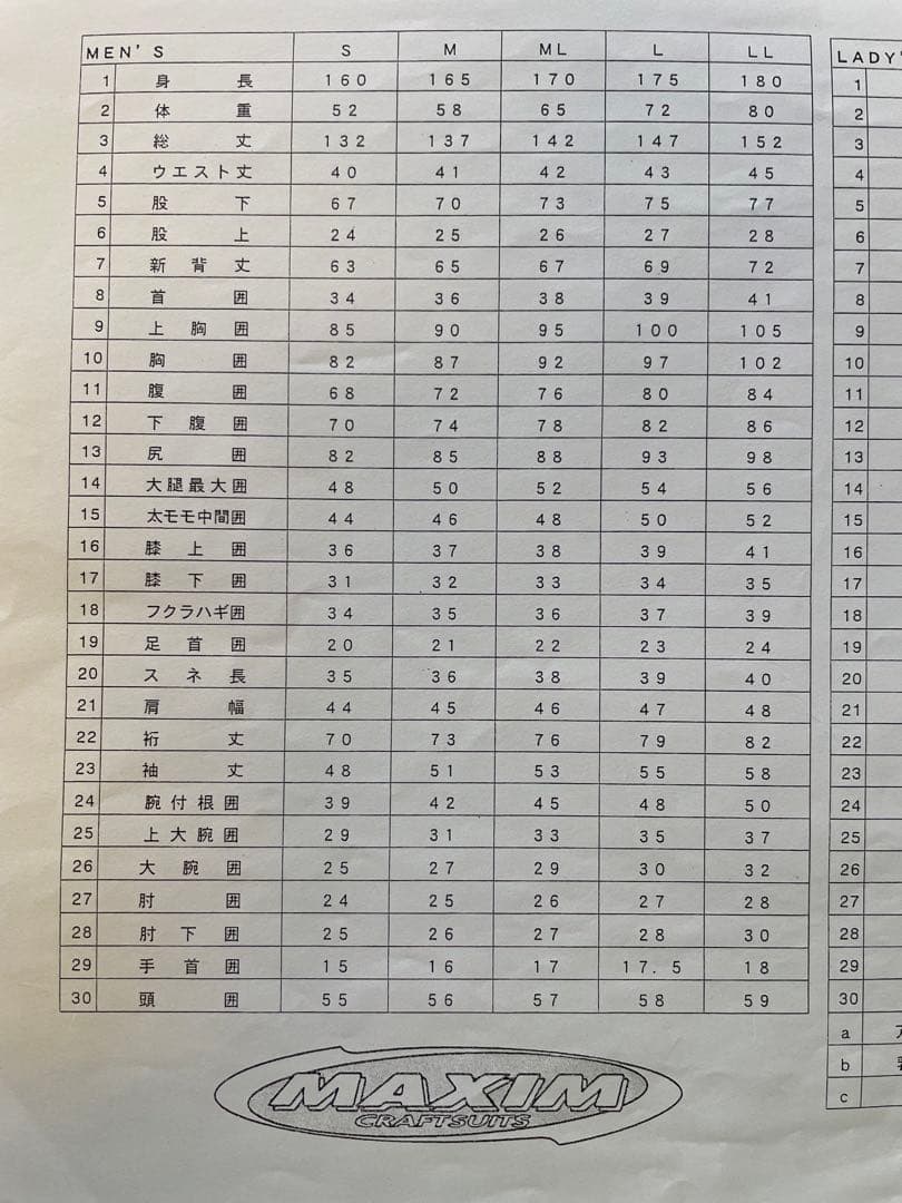 maxim フルスーツ 3/3mm ネックインシステム M~ML サイズ
