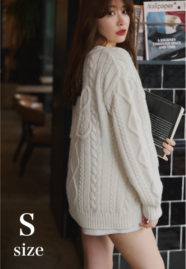 新品未使用　Herlipto H Boa Cable Knit Cardigan