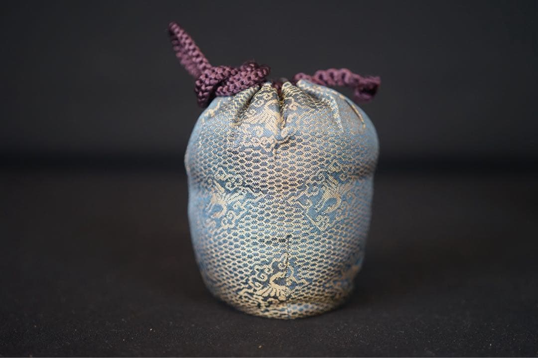 瀬戸茶入 大徳寺立花大亀書付 銘 寿山 共箱 紙箱 仕覆付 鶴ヶ岡間道 有楽純子