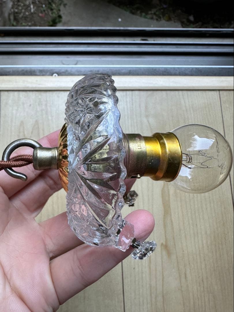 フランス アンティーク スノーフレークとアイシクルドロップの冬ミニシャンデリア＊