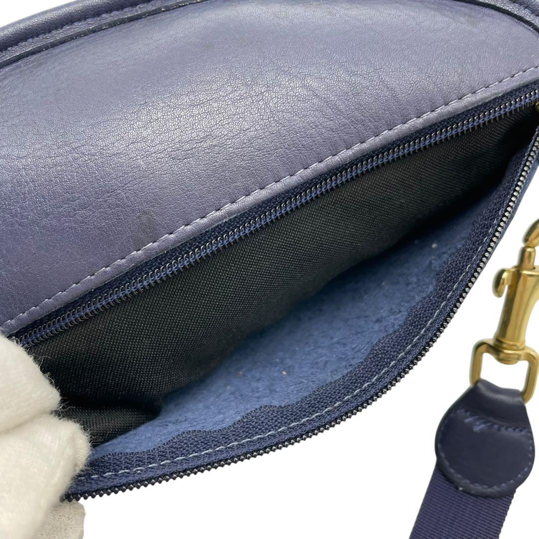 オールドコーチ 0987 ショルダーバッグ アトランタ 三日月 レザー 紺色