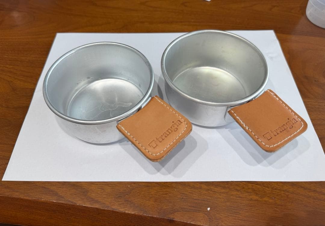 廃盤品 トランギア ハーフパイントマグ レザーハンドルカバー付き 2個セット