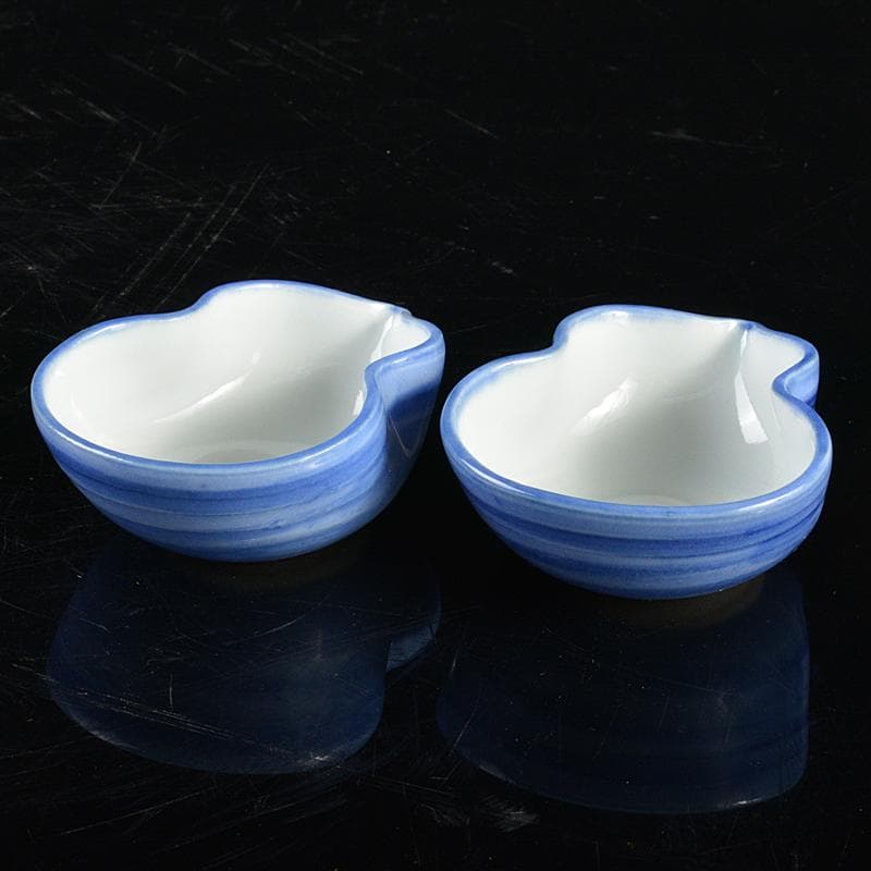 平安　三浦竹泉造　染付　瓢箪形　向付　共布共箱　2点まとめて　M　R5616