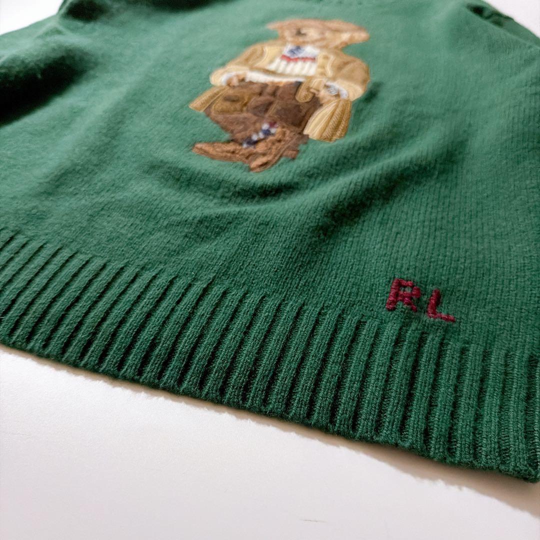 25年製✨️キャメル混 ラルフローレン ポロベア ウールカシミヤニット M相当