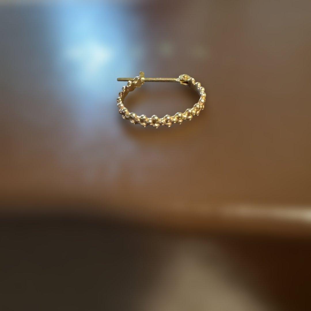 agete アガット◇ K18 K10 バブル フープ ピアス片方