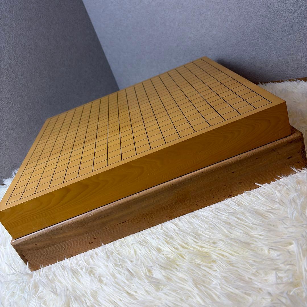 【極美品】本榧 卓上 碁盤 囲碁盤 柾目 ハギ盤 3枚継 厚さ5.5cm