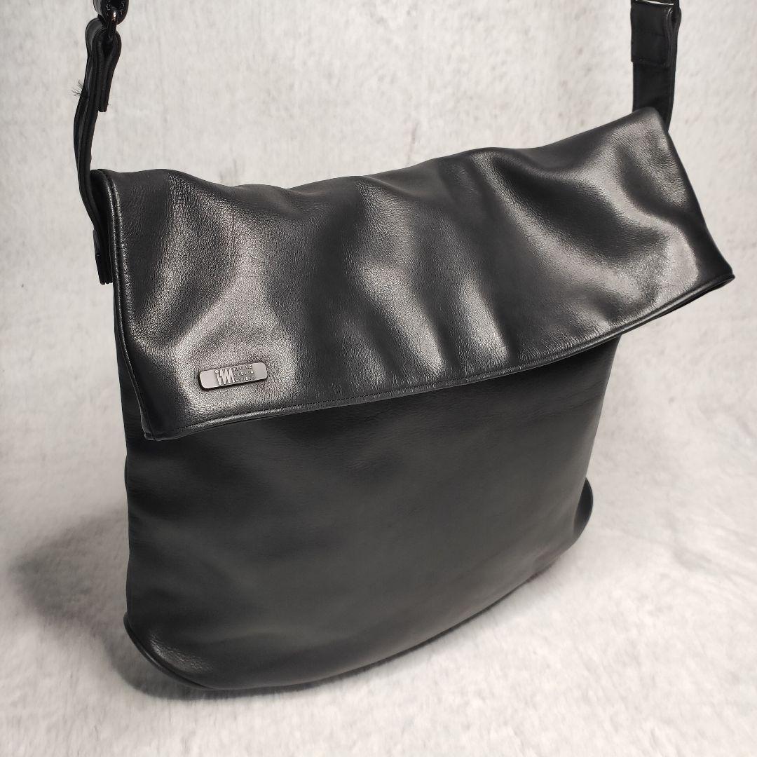 【美品】ミヤケデザインスタジオ ワンショルダー トートバッグ レザー ブラック