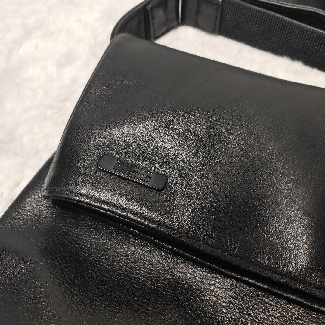 【美品】ミヤケデザインスタジオ ワンショルダー トートバッグ レザー ブラック