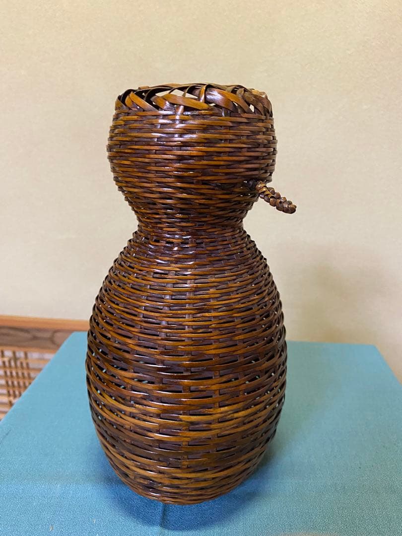 茶道具/花入　ひさご籠　竹籠花入