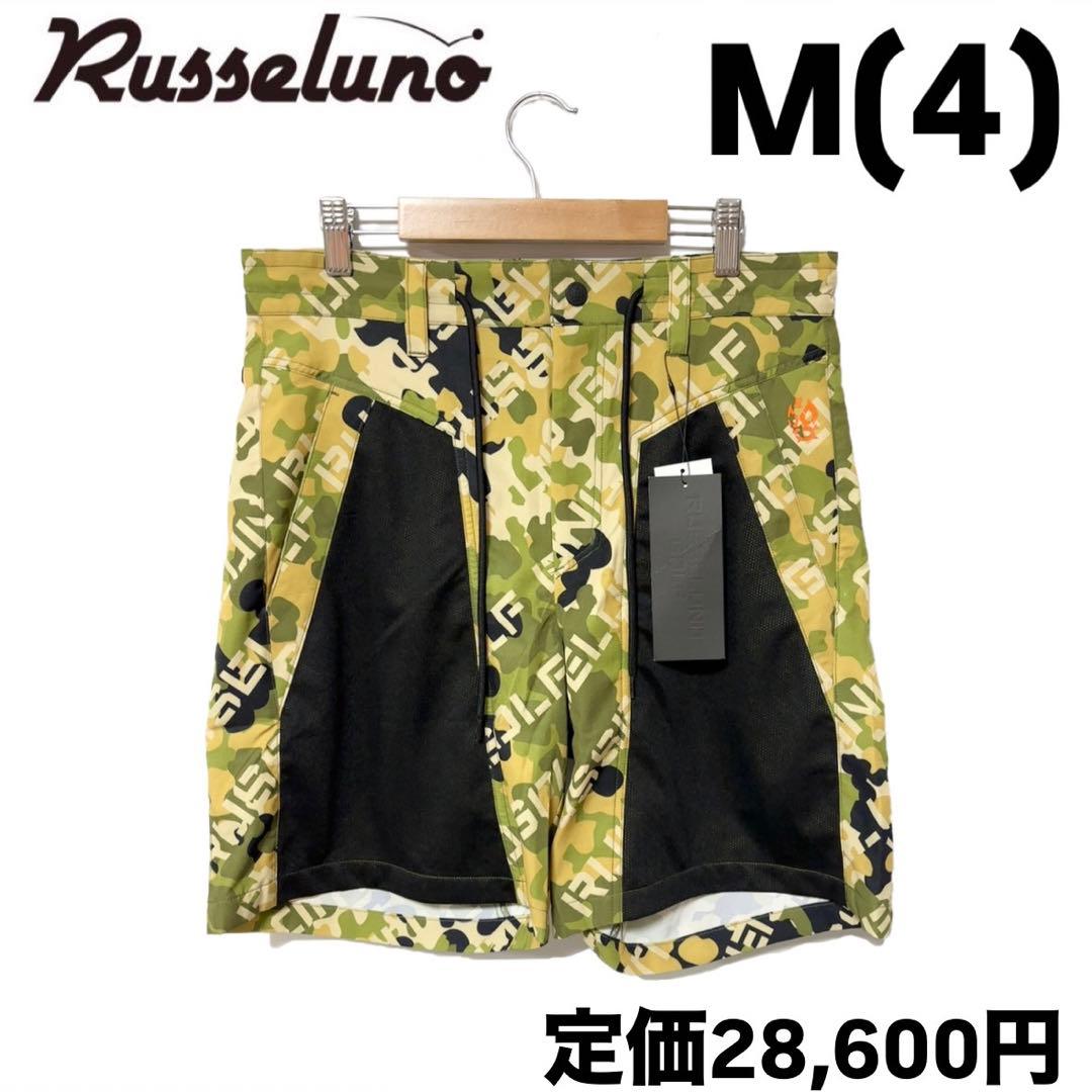 新品 ラッセルノ ゴルフ メッシュ ポケット ショーツ カーキ カモ M 4