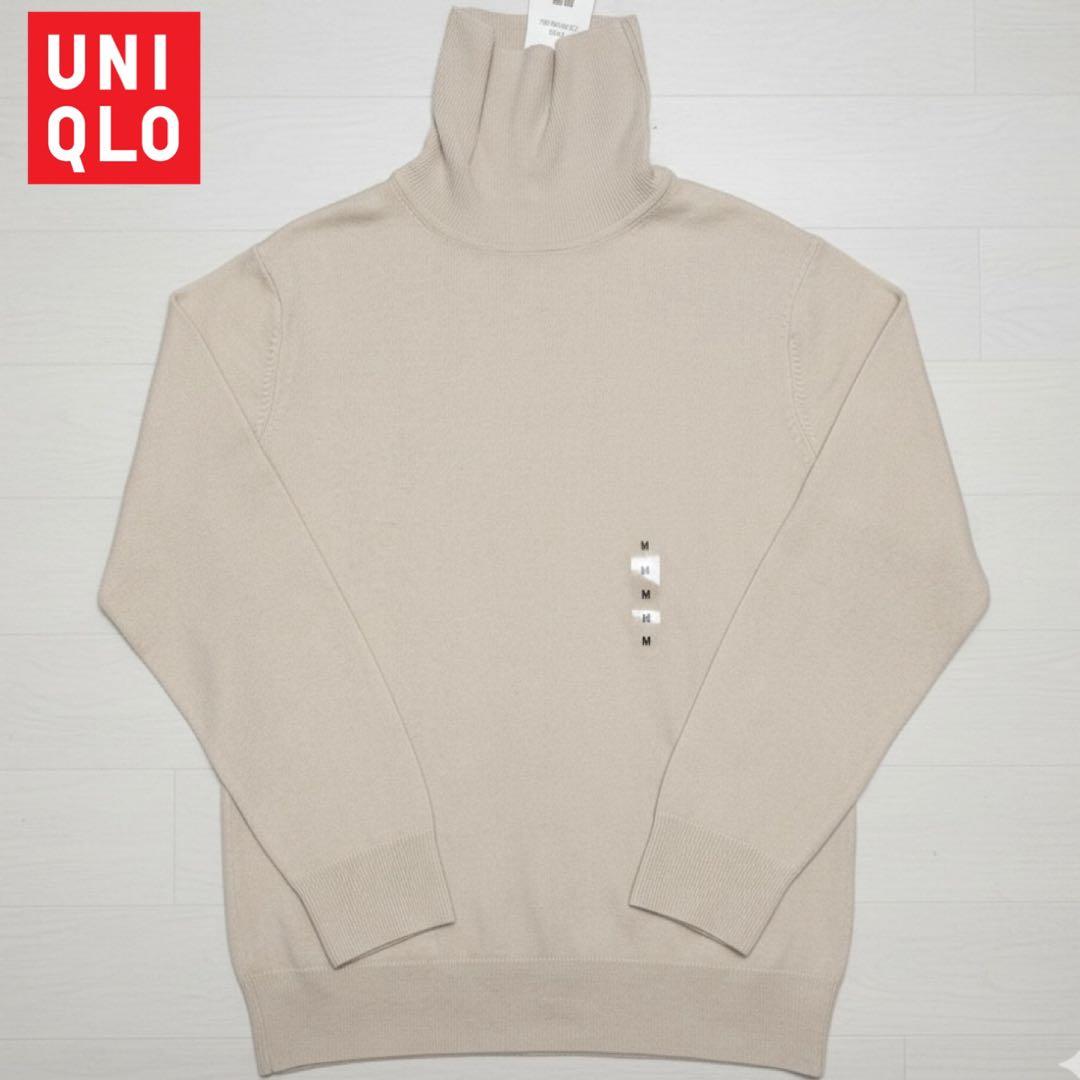 【さっさ】新品タグ付 UNIQLO カシミヤ100% タートルネックM