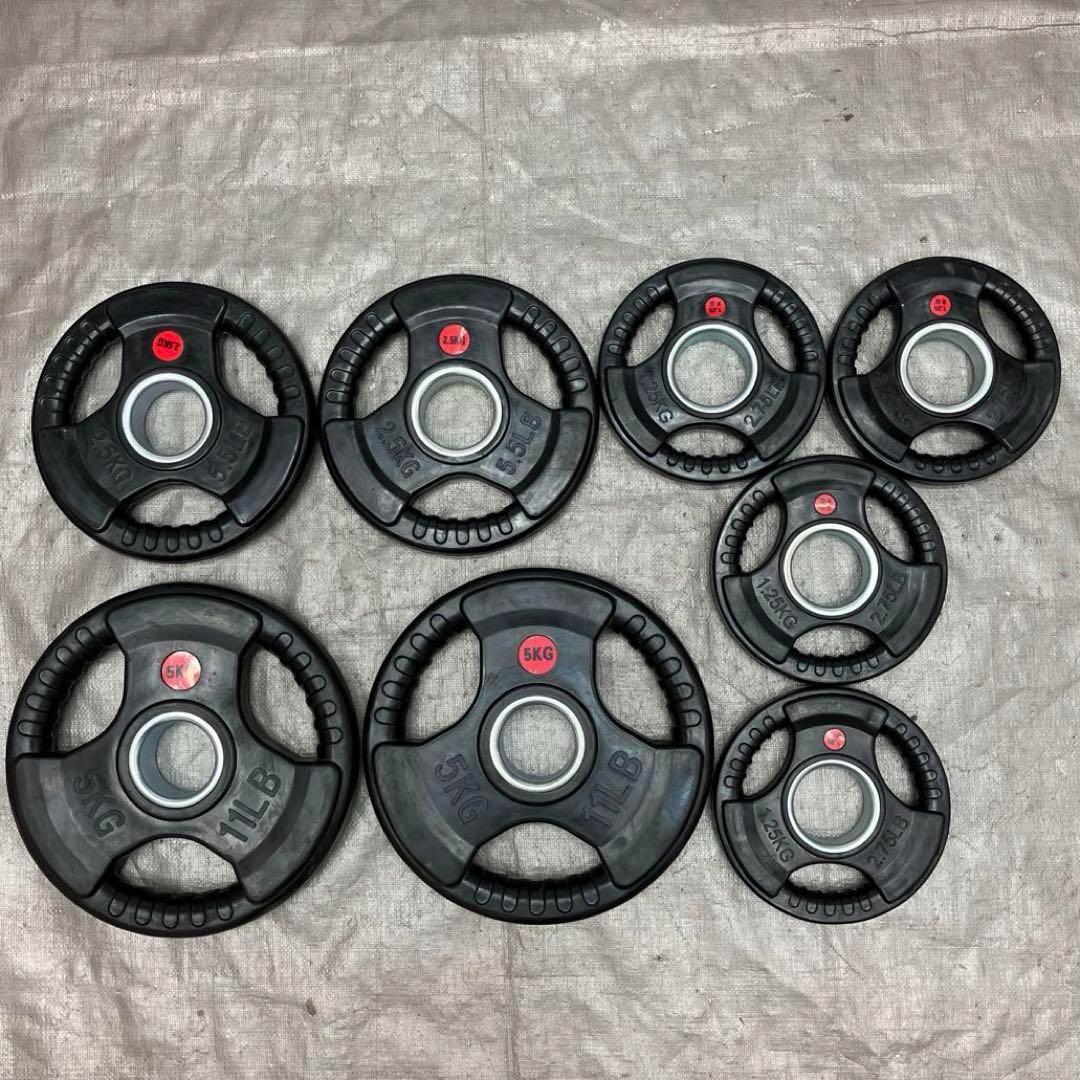 ■送料無料■ 8枚セット 100kg バーベルプレート ウエイトプレート 新品