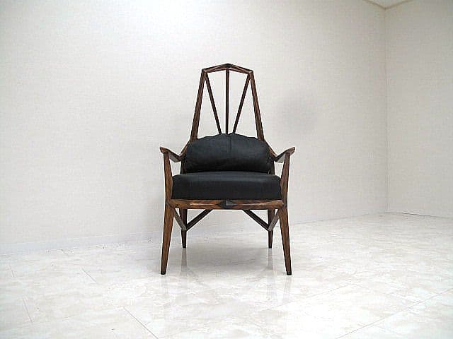 展示品ヴィンテージ アールデコ様式本革ハイバックパーソナルチェア 1人掛けソファ