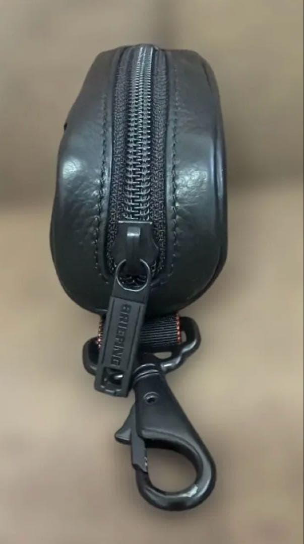 BRIEFING ブラック レザー ゴルフボールポーチ