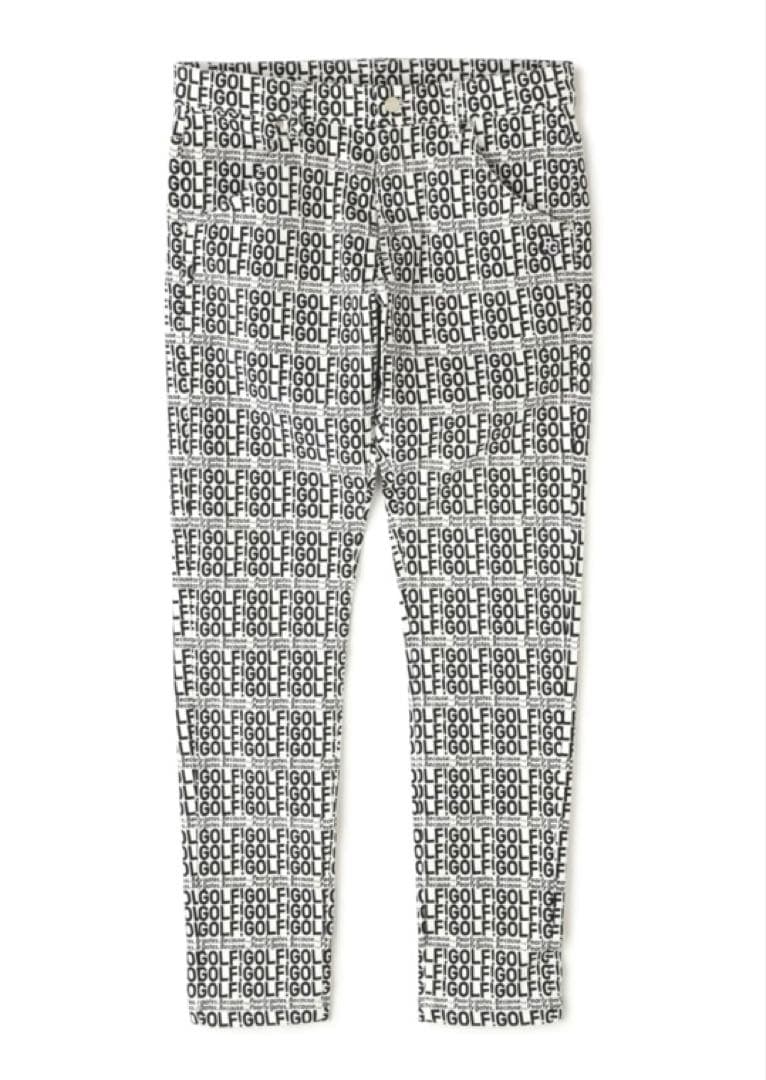 新品 パーリーゲイツ コットンストレッチカルゼ表ピーチ パンツ(4)サイズM/白