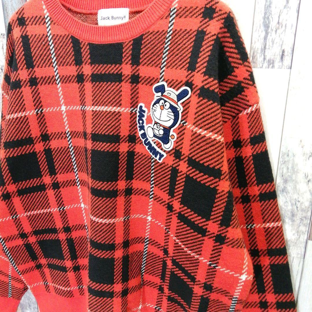 Jack Bunny　ジャックバニー　ドラえもん　ニット　チェック柄