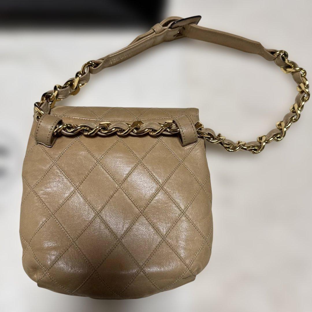 シャネル　ヴィンテージ　ウェストポーチ　ベージュ