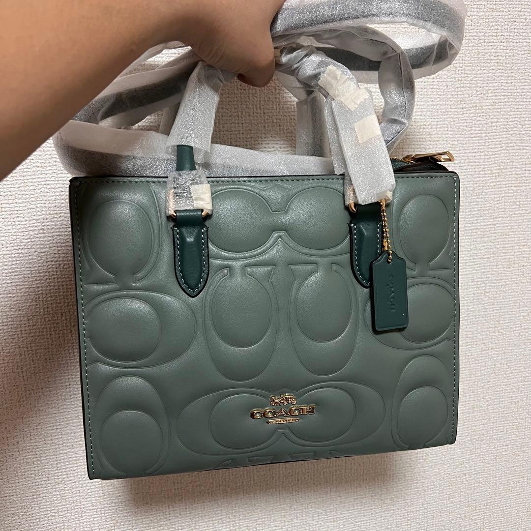 COACH グリーン ハンドバッグと財布セット