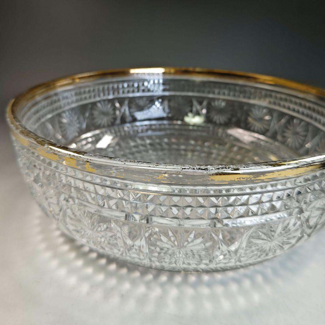 イ836 水指『水崎長寿』『義山　金縁ガラス　平水指　共箱』茶道具