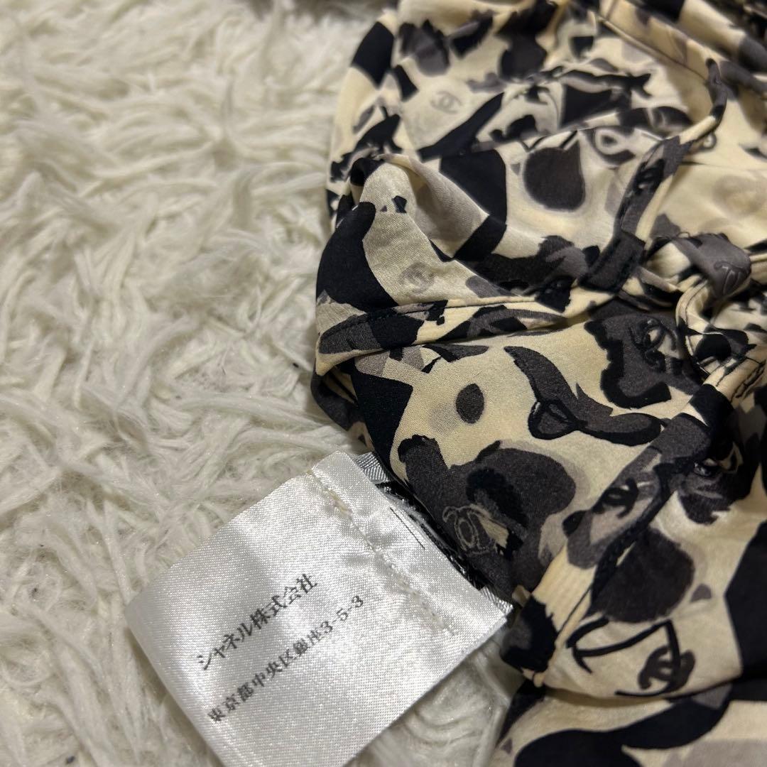良品✨CHANEL 42 シルク フラワー カメリア ココマーク キャミソール