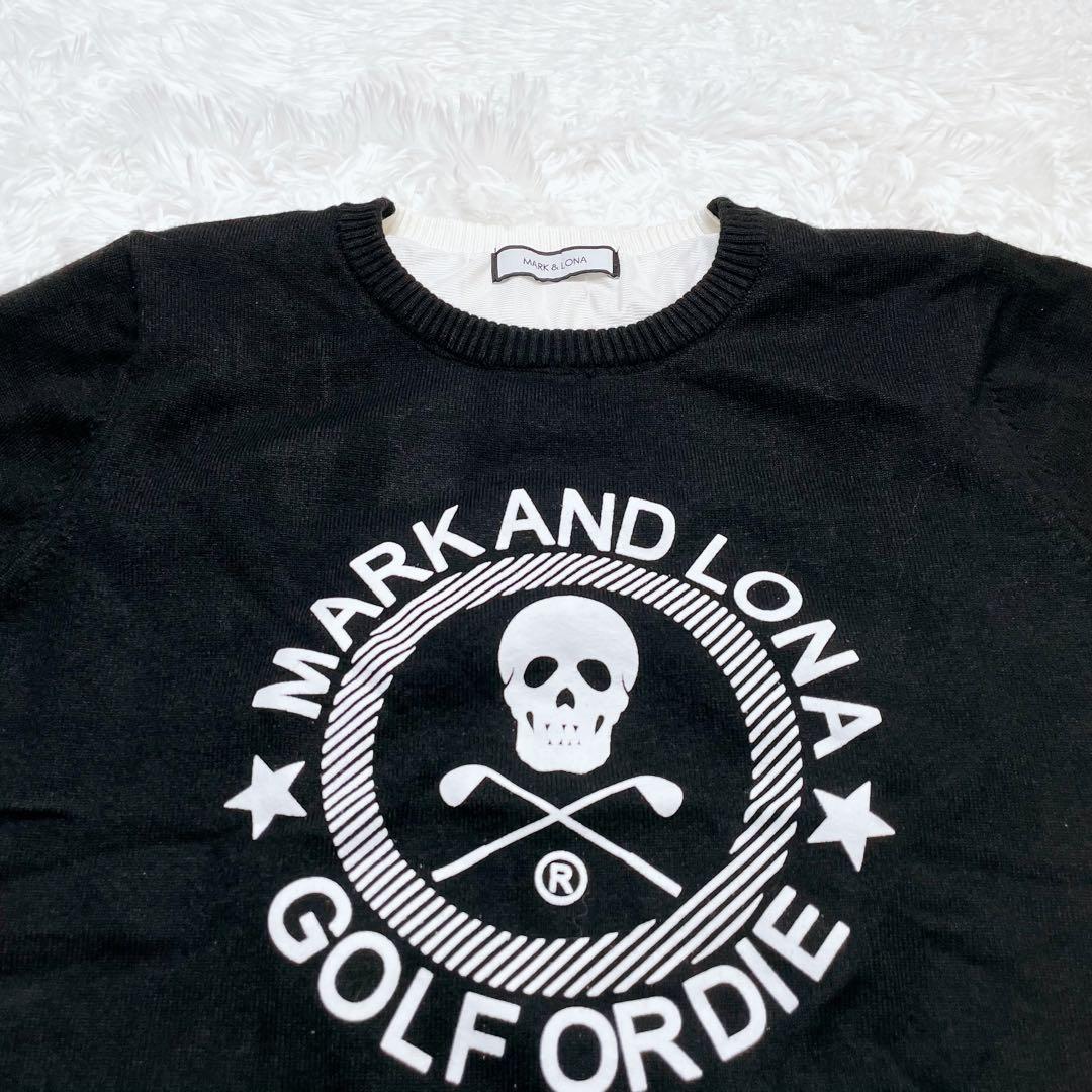 完売品マークアンドロナ 近年 バイカラー クルーネック　セーター スカル ドクロ