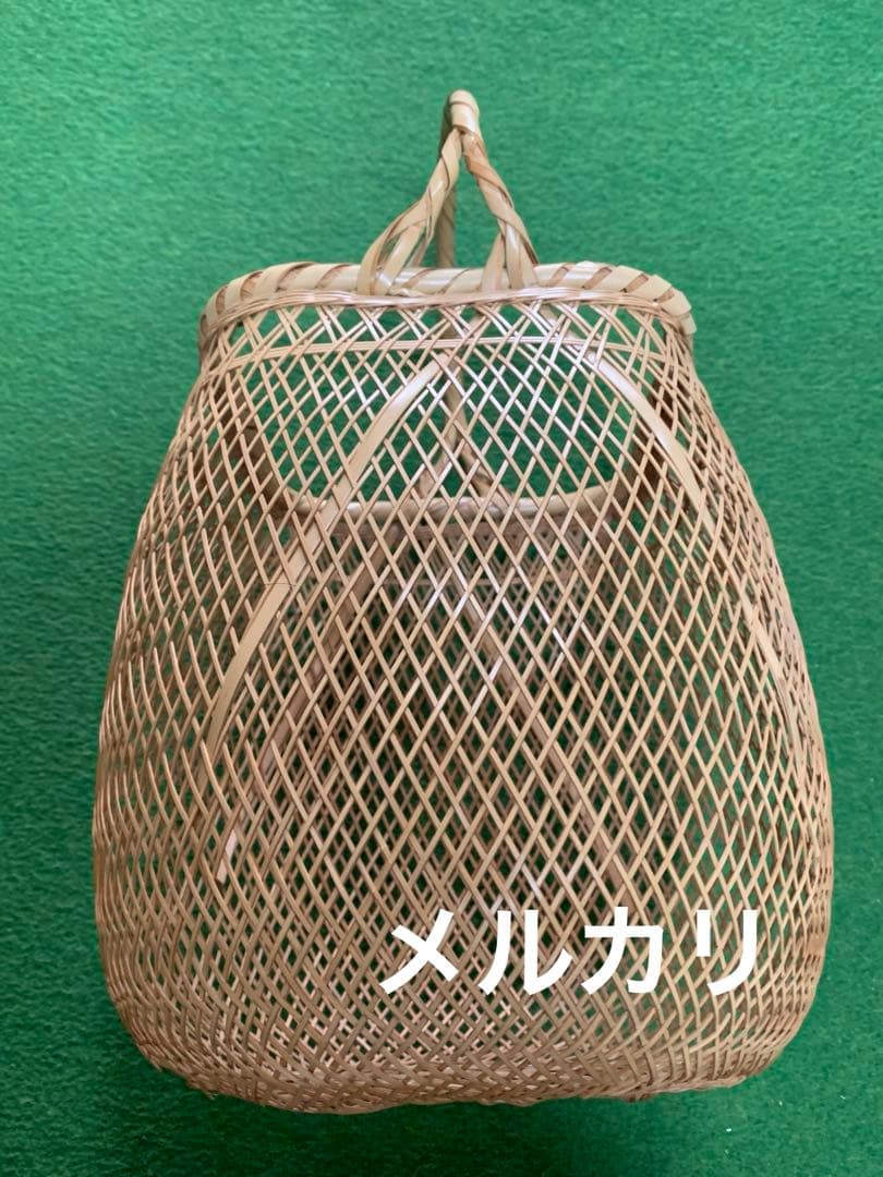 竹工芸　花籠　竹泉　花入落とし付き